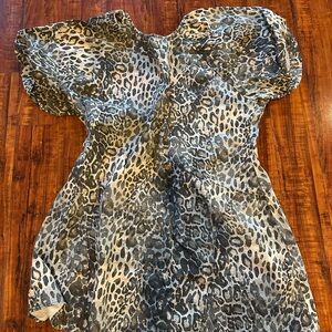 ASOS Leopard Print Mini Dress - Black and Gray